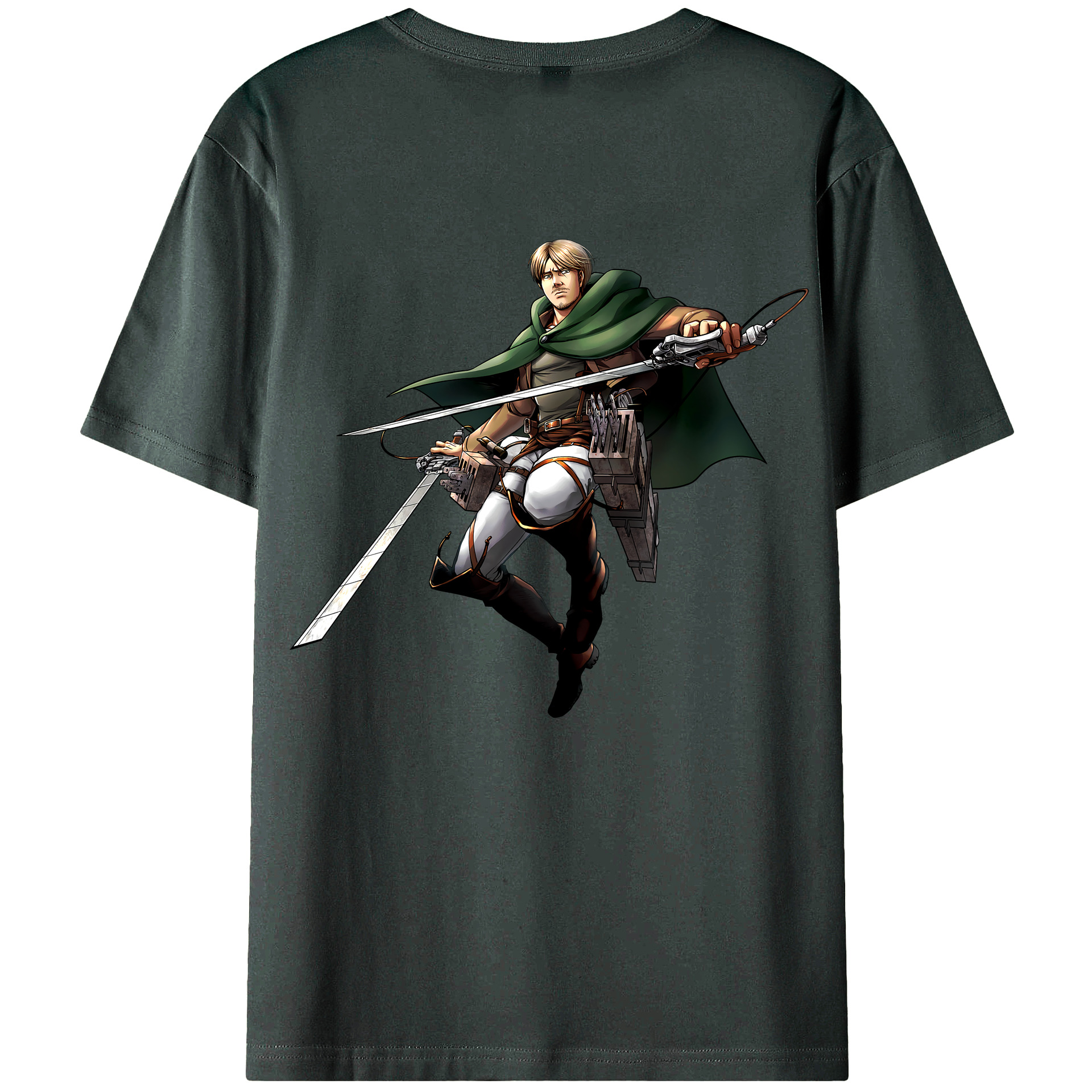 （画像用） 進撃の巨人 Attack on Titan 綿100％ メンズ半袖Tシャツ（バックプリント） 通気性